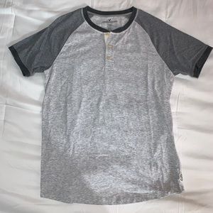 American Eagle Button Shirt Gray Medium
